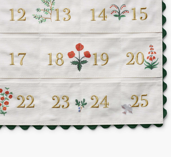 Embroidered Hanging Advent Calendar