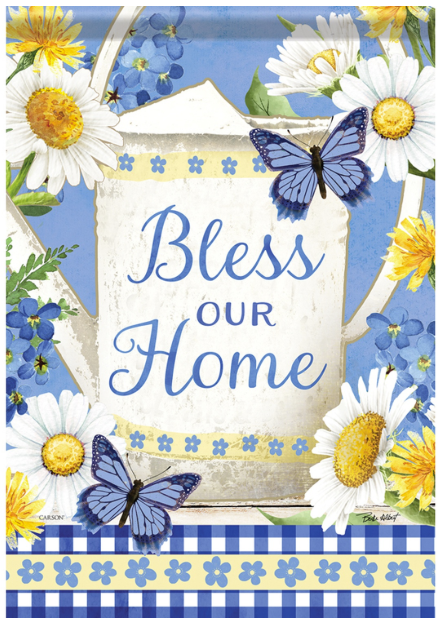 "Blue Gingham Daisies" Dura Soft™ Garden Flag
