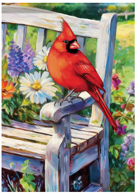 "Cardinal Bench" Dura Soft™ Garden Flag