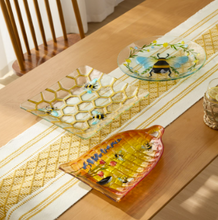 Pollinator Garden Platter Glass Beehive