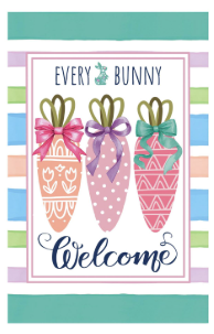 Every Bunny Carrot Welcome Applique House Flag