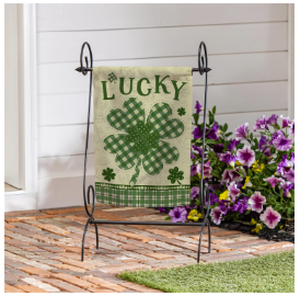 Lucky Clover Suede Garden Flag