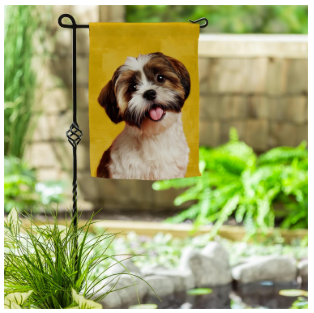 Pet Central Photo Dogs, Shih Tzu Suede Garden Flag