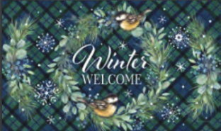 Floor Mat-Chickadee Wreath