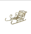 Metal Sleigh, Distressed Gold Finish & Cream Color
