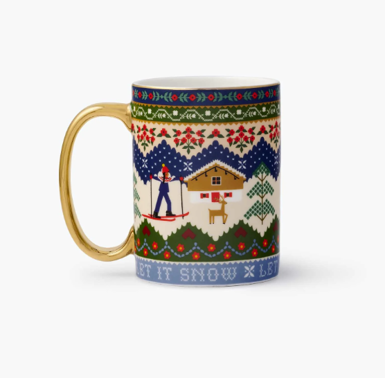 Ski Chalet Holiday Porcelain Mug