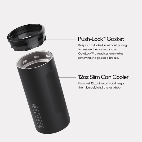 Hopsulator Slim Matte Black | 12oz Slim Cans