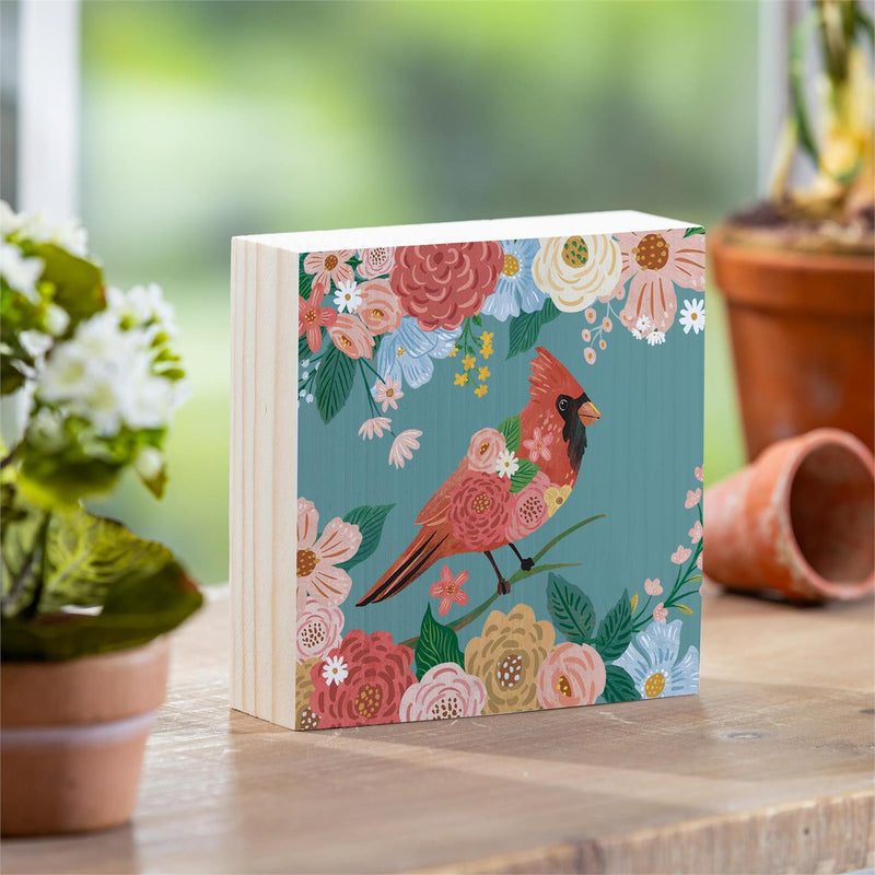 What She Shed Cardinal Sign Wood Block