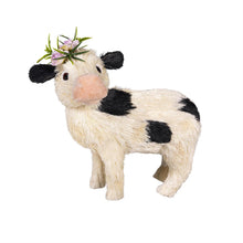 Petal & Plow Table Decor Natural Fiber Floral Cow