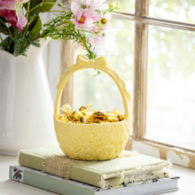 Bunny Blooms Table Decor Ceramic Decorative Bowl Basket with Bow
