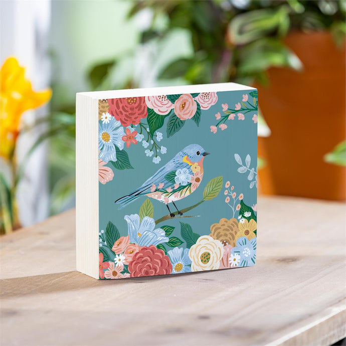 What She Shed Blue Bird Sign Wood Block