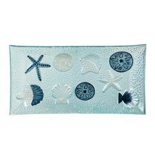 Blue Coastal Table Decor Glass Decorative Tray