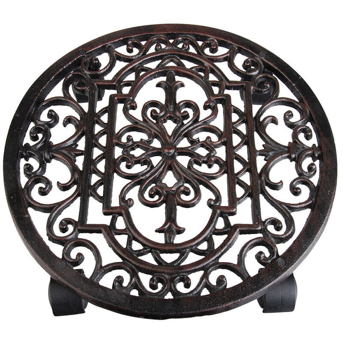 Cast Iron Plant Trolley – Round Filigree