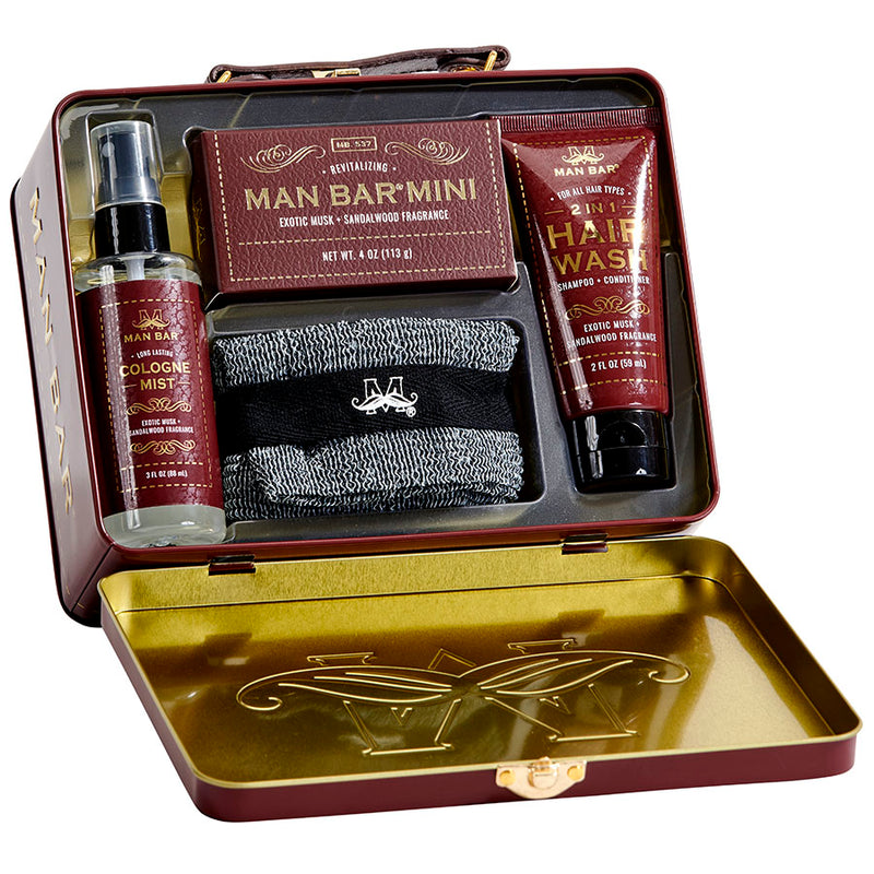 Man Bar Travel Tin Set Exotic Musk & Sandalwood