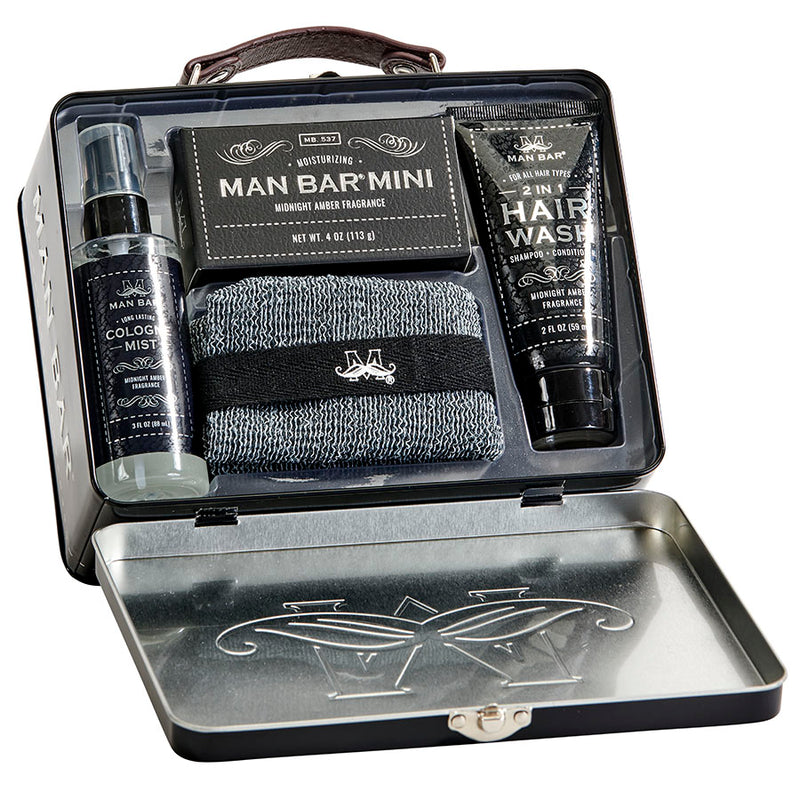 Man Bar Travel Tin Kit Midnight Amber