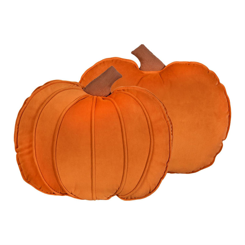 Harvest Blossom Throw Pillow Shaped Pumpkin, 15" x 13"