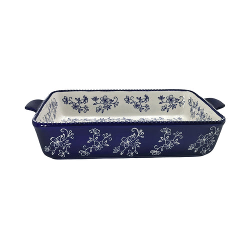 13 x 9 Baker - Floral Lace Blue