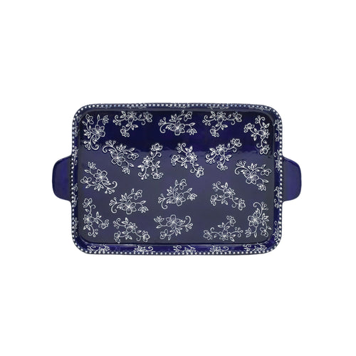 13 x 9 Platter - Floral Lace Blue
