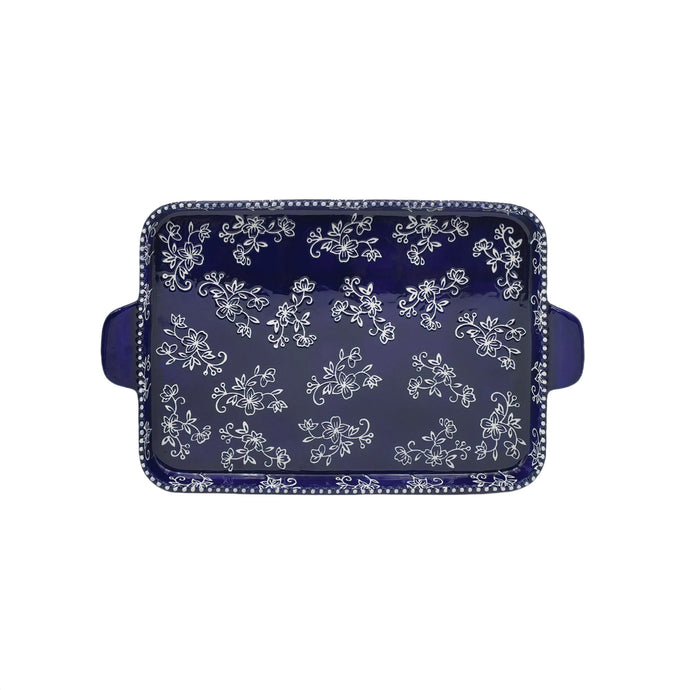 13 x 9 Platter - Floral Lace Blue