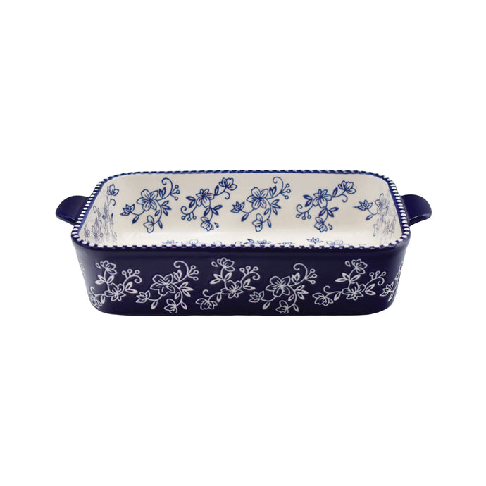 11 x 7 Baker - Floral Lace Blue
