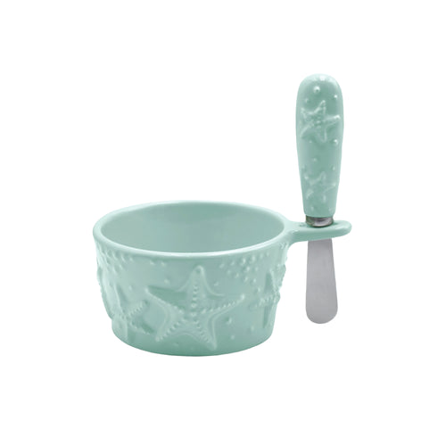 Dip Bowl with Spreader - Coastal Mint 10oz
