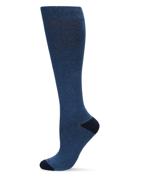 Men's WellFit 15-20mmHg Off Black Cotton Compression Socks; Size 10W