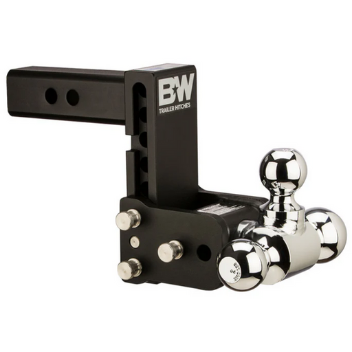 B&W Tow & Stow adjustable tri-ball hitch for a 2 inch receiver with a 5 inch drop