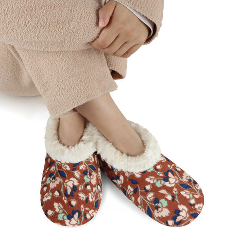 Snoozies | Floral Corduroy Slipper With Memory Foam Sole
