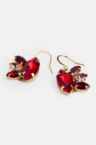 Whispers Jewel Burst Dangle Earring - Red