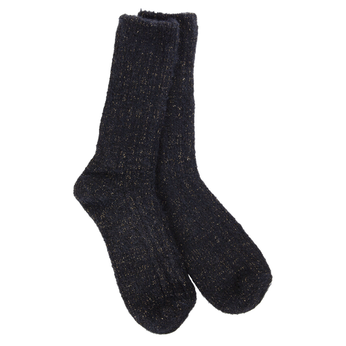 World Softest Socks | Holiday Ragg Feather Crew Black