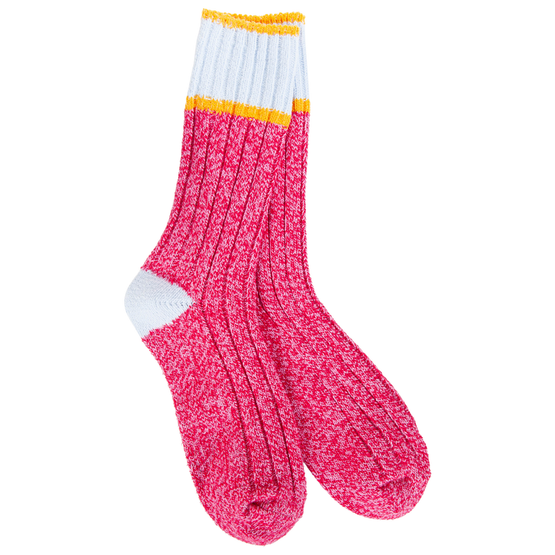 Weekend Ragg Color Block Crew Pink Blue Orange
