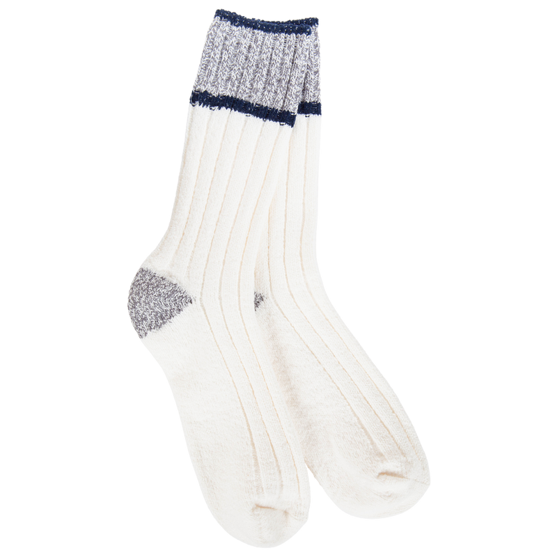 Weekend Ragg Color Block Crew Ivory Grey Navy