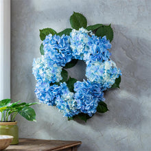 Hydrangea Wreath Artificial Blue & White