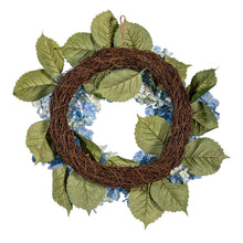 Hydrangea Wreath Artificial Blue & White