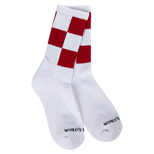 World Softest Socks | Holiday Sport Mini Crew Checkered Red