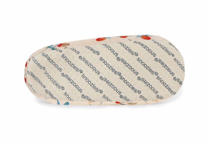Snoozies | Floral Corduroy Slipper With Memory Foam Sole