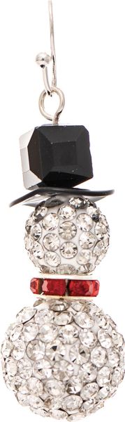 Crystal Bead Snowman Earring