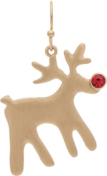 Gold Bling Nose Rudolph Reindeer Earring