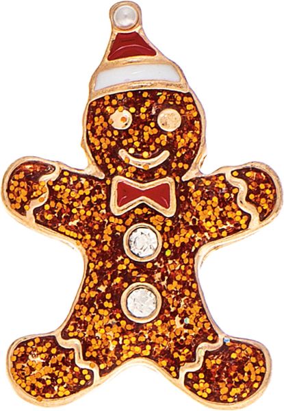 Gold Glittered Gingerbread Post Earring