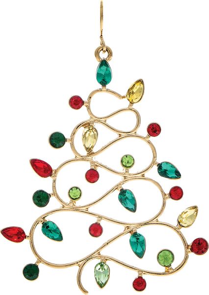 Gold Infinity Swirl Multicolor Crystal Christmas Tree Earring
