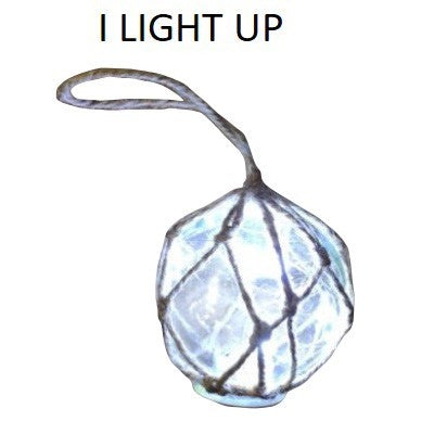 LED Glass & Rope Ball Ornament