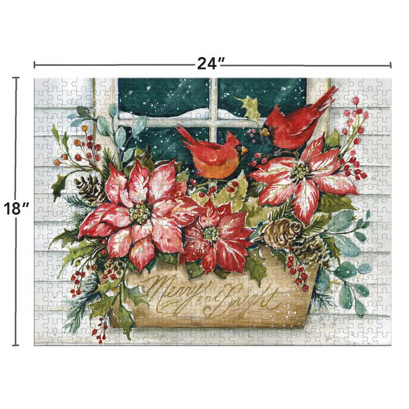 Poinsettia Window Box 500 Piece Puzzle