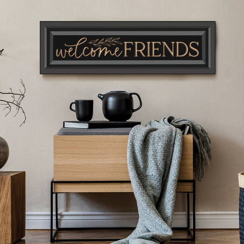 Welcome Friends Carved Wall Décor