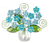 Blue Hydrangea Posy Pot
