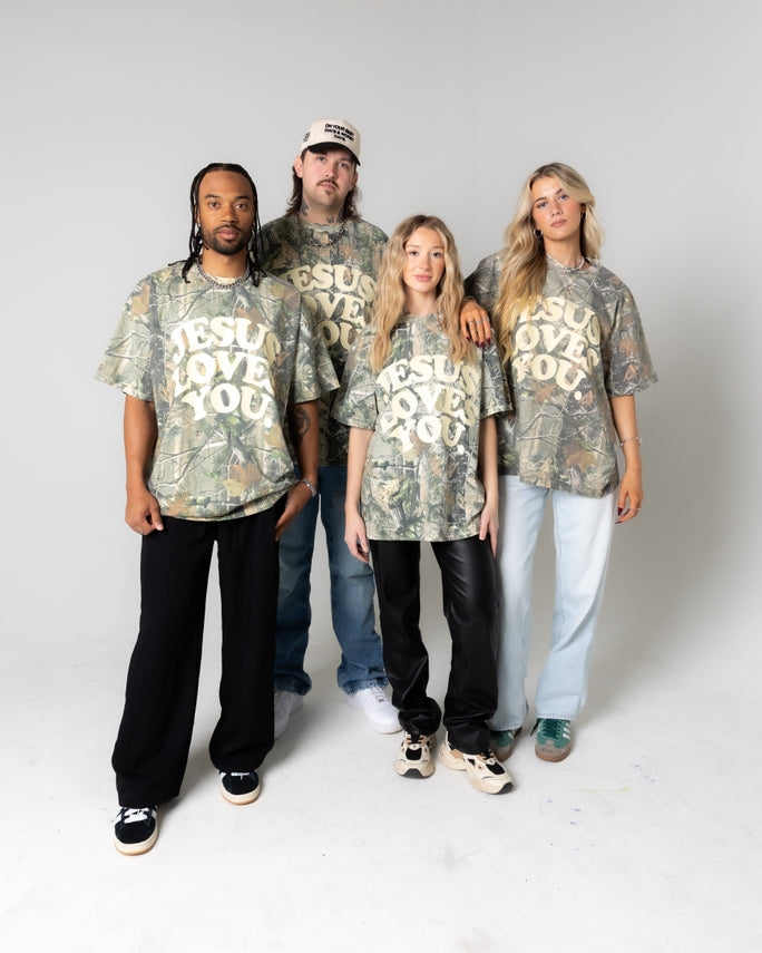 Jesus Loves You Tee | Heavyweight Camo Tee