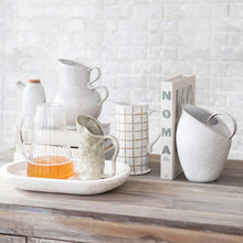 Ribbed Glass Pitcher 6-1/2"L x 5-1/2"W x 8-1/4"H 60 oz.