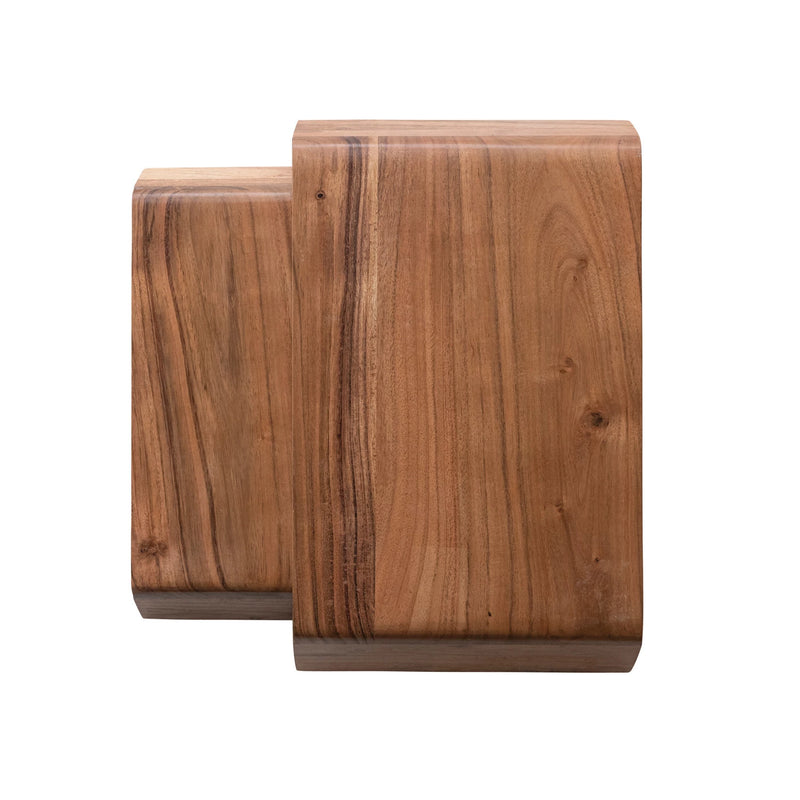 Acacia Wood Nesting Pedestals, Set of 2