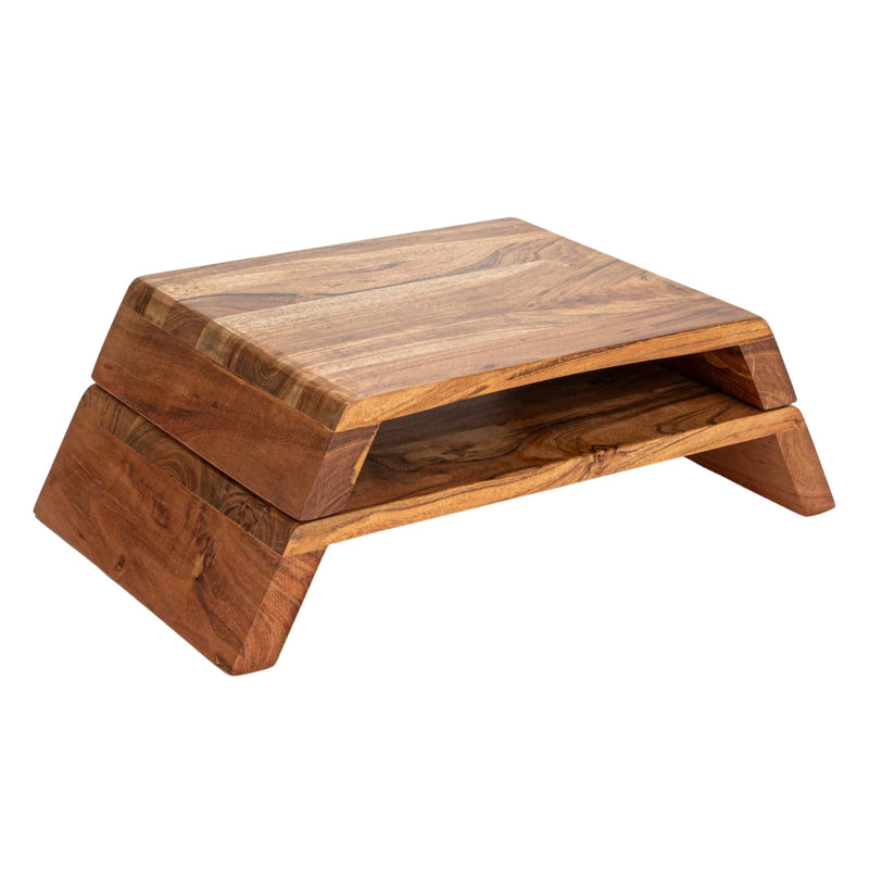 Acacia Wood Nesting Pedestals, Set of 2
