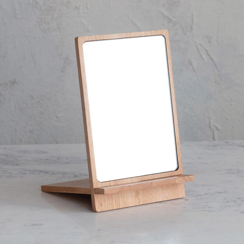 Rubberwood Interlocking Dresser/Desk Mirror, Natural