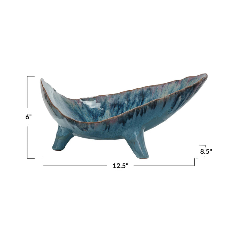 Stoneware Footed Organic Shaped Bowl (Each One Will Vary)